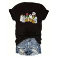thumbnail image 1 of Halloween Themed Crew Neck Short Sleeve T-Shirt - Mid Elasticity, Regular Length, Machine Washable, Casual Style For Spring & Summer - Womens Clothing For All Seasons, 1 of 8
