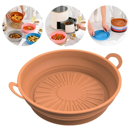 

LnjYIGJ Home & Kitchen Foldable Air Fryer Silicone Pot Round Liners Reusable Air Fryer Basket Liners Accessories - Replacement Of Parchment Liners -[7.5inch]