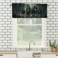 thumbnail image 3 of Wolf Valance Rod Pocket Window Curtain for Kitchen Magical Forest Night Wild Animals Running Privacy Window Valances for Living Room Kitchen 54 by 18 in, 1 Panel, 3 of 6