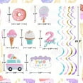 thumbnail image 5 of Pastel Ice Cream Two Sweet 2nd Birthday Party Supplies, Ice Cream Donut Party Hanging Swirls Decorations, Summer Ice Cream Party Hanging Streamers for Ice Cream Baby Second Birthday Donut Theme Party, 5 of 7