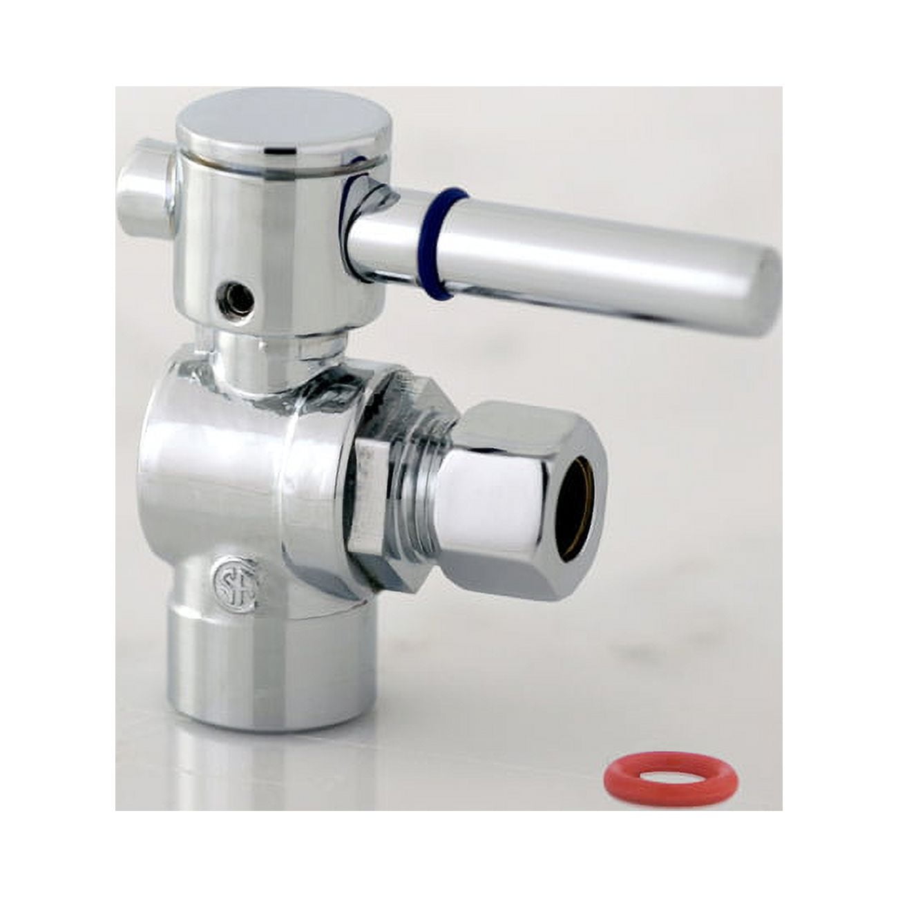 Kingston Brass CC43208DL 1/2" Sweat x 3/8" OD Comp Angle Stop Valve, Brushed Nickel