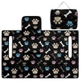thumbnail image 3 of SEANATIVE Golf Cart Seat Covers for EZGO TXT RXV, Lightweight Foldable Club Car Front Seat Covers, Wear-resistant 2-Person Seater Protector for Golf Cart, Paw Bone Pattern Black, 3 of 7