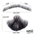 thumbnail image 1 of Cabello humano, cara falsa, barba y bigote, disfraz negro, barba para adultos, hombres, maquillaje realista, encaje, barbas postizas invisibles, 1 of 5