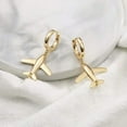 thumbnail image 5 of Turandoss Huggie Hoop Earrings for Women 14K Gold Plated Dainty Airplane Charm Dangling Non Tarnish Hypoallergenic Jewelry Gifts for Women Girls Trendy, 5 of 7
