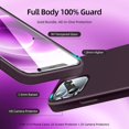 thumbnail image 2 of [5 in 1 for iPhone 12/iPhone 12 Pro Case, with 2 Pack Screen Protector + 2 Pack Camera Lens Protector, Liquid Silicone Slim Shockproof Protective Phone Case [Microfiber Lining] (Dark Purple)……, 2 of 14