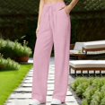 thumbnail image 2 of Women's Summer Solid Color Ice Narrow Wide Leg Pants, 2 of 5