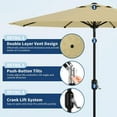 thumbnail image 2 of Patio Umbrella 9ft, Table Umbrella Outdoor Patio UV Protection with Crank Lift & Push Button Tilt, 8 Sturdy Ribs for Yard, Deck, Pool - Beige, 2 of 7