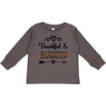thumbnail image 3 of Inktastic Thanksgiving Greeting Thankful Blessed Girls Long Sleeve Toddler T-Shirt, 3 of 5