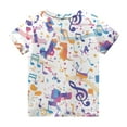 thumbnail image 4 of XADYUY Girls Tshirts Crewneck Short Sleeve Music Notation Graphic Tee Tops Girls Summer Casual Cotton Cartoon Tshirts Toddler Cute Girls Blouse 1-2 Years,Purple, 4 of 5