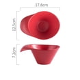 thumbnail image 3 of Asymmetric Ceramic Bowl Modern Matte Salad Bowl Saucer Appetizer Tableware (Red), 3 of 8