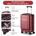 thumbnail image 2 of 20” Carry-on Luggage, ABS+PC Expandable Suitcase with Front Laptop Pocket, Hardside Luggage with Wheels, Red, 2 of 14
