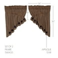 thumbnail image 3 of VHC Brands Navy Star Scalloped Kitchen Window Curtains, Prairie Swag Set of 2, 36x36x18, 3 of 5