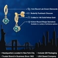 thumbnail image 2 of Gem Stone King 14K Yellow Gold Blue Moissanite and Lab Grown Diamond Earrings for Women | 2.05 Cttw | Gemstone Birthstone | Round 6.5MM, 2 of 6
