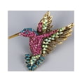 thumbnail image 3 of 9 piezas de broches para mujer, juego a granel, con diamantes de imitación, con forma de animal, de cristal, vintage, con colibrí, búho, elefante, pavo real, abeja, broche con forma de anima, 3 of 5
