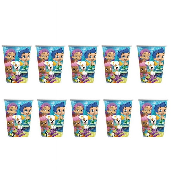 Bubble Guppies Party Supplies Cups Birthday Tableware Disposable Paper Mouthwash Drinking Cups