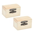 thumbnail image 2 of 2 cajas de madera sin terminar, cofres de tesoros reutilizables, cajas de joyería para guardar en casa, para regalo de cumpleaños y Halloween. Estilo B, 2 of 7
