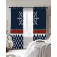 thumbnail image 4 of Navy Blue Coastal Blackout Curtains for Bedroom Living Room Darkening Curtains 84 Inch Length 2 Panels Set Nautical Ocean Sea Rudder Abstract Art Window Curtain Window Treatment Drapes 42"x84", 4 of 9