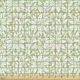 thumbnail image 2 of Ambesonne Floral Fabric by the Yard Upholstery, Blooms in Monochrome Style, 1 Yard, Pale Yellow Green White, 2 of 5