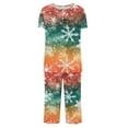 thumbnail image 6 of Wowcloth Woman's Casual Lounge Set, Relaxed Fit with Christmas Print, Short-Sleeve Button-Up Top and Capri Pants for Home and Holiday, 6 of 6