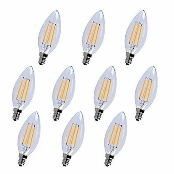 Elitco Lighting Kerz 3.64" 4W 5000K B10 Clear Glass LED Light Bulb (Set of 10)