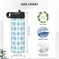thumbnail image 4 of Vsdgher Blue and White Squares for Insulated Stainless Steel Water Bottle,18oz Sports Water Bottle Stainless Steel Reusable Tumbler for Sports, Travel, and School, 4 of 8