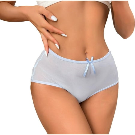 Scyoekwg Womens Underwear Bikini Underwear Hipster Panties Hip Wrap Triangular Underwear Stretchy Comfort Mid Waisted Underwear Underpants(Light Blue XL)