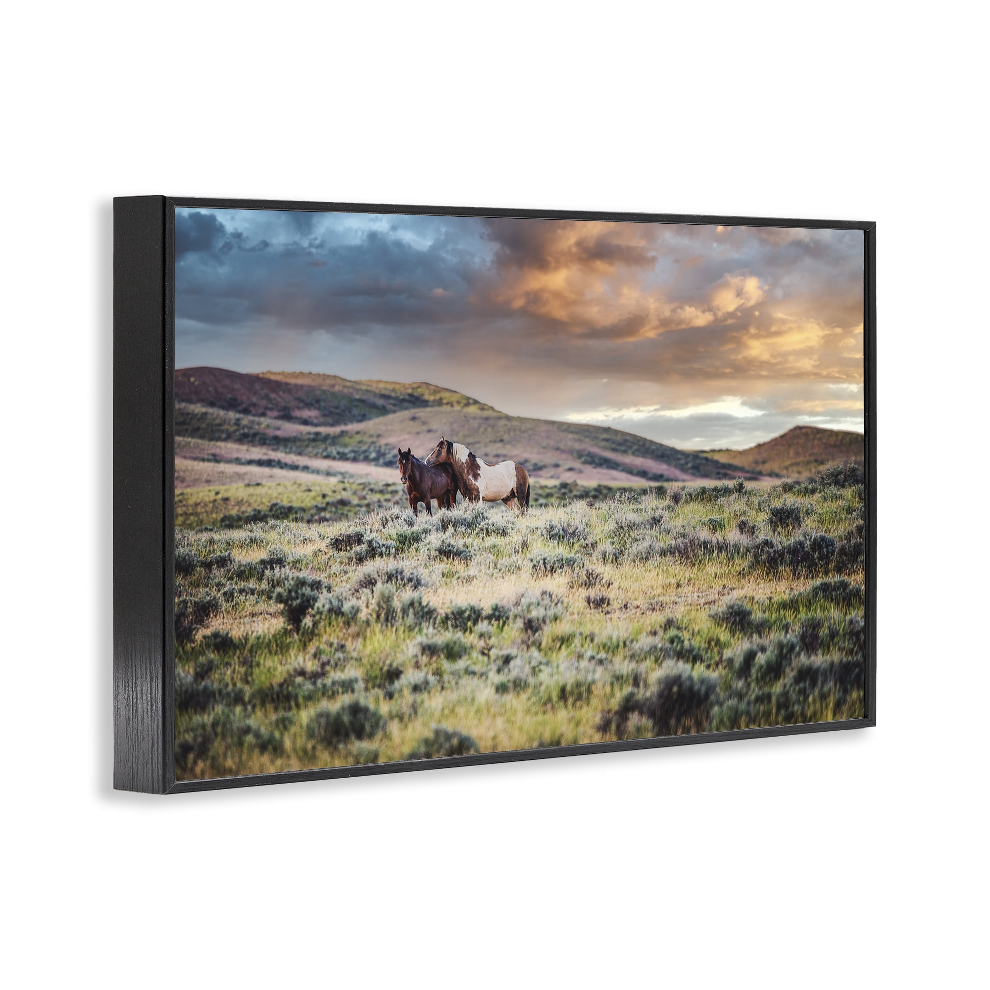 Stupell Industries Stay Close Horses Black Framed Giclee Art, design by Tim West