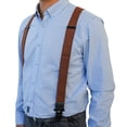 thumbnail image 4 of Men Suspenders With Heavy Duty Clips Brown 1.5 Inch Suspender For Men Big and Tall X Style, 4 of 7
