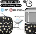 thumbnail image 4 of Daisy Pioneer Flower Black Pattern Insulated Lunch Bag Teens,Bento School Lunch Bag for Teens for Work,Picnic or Travel 10.6x7.7x4.3 Inches,12 Can Capacity, 4 of 6