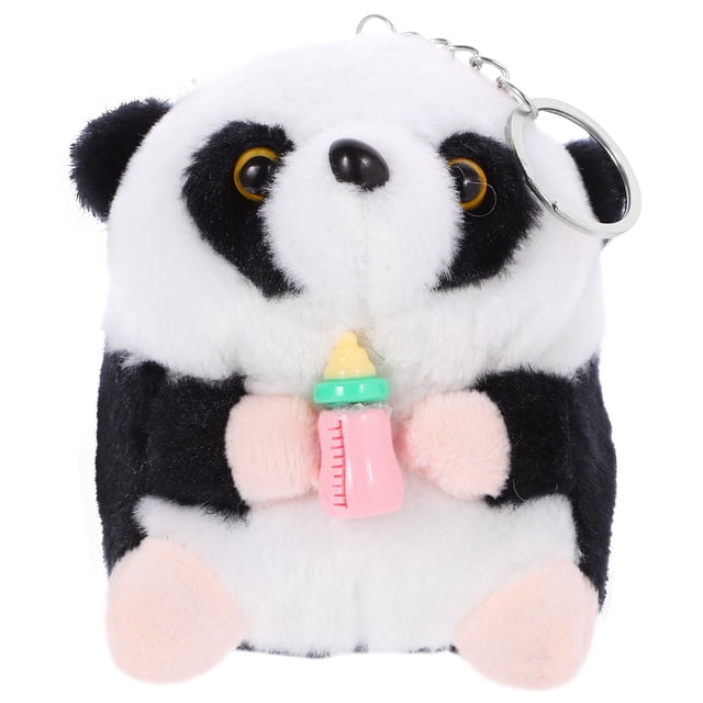KAKOWELY Llavero de muñeco de panda pequeño, figura de peluche de dibujos animados, llavero de panda de peluche