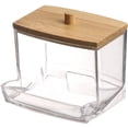 thumbnail image 2 of Dispensador de hisopos de algodón, recipiente para baño, frasco de boticario con tapa de madera, 1 unidad, 2 of 5