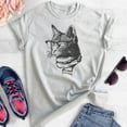 thumbnail image 2 of Hipster Cat Shirt, Unisex Women's Men's Shirt, Cat Lover Shirt, Cat Glasses Tee, Nerdy Tee, Cat Mom Shirt, Heather Ash, 3X-Large, 2 of 6