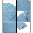 thumbnail image 3 of Lycody 3pcs Linen Mens Suit Vintage Retro Wedding Prom Suits Slim Fit Jacket Blazer Groom Tuxedos Dinner Party, 3 of 7