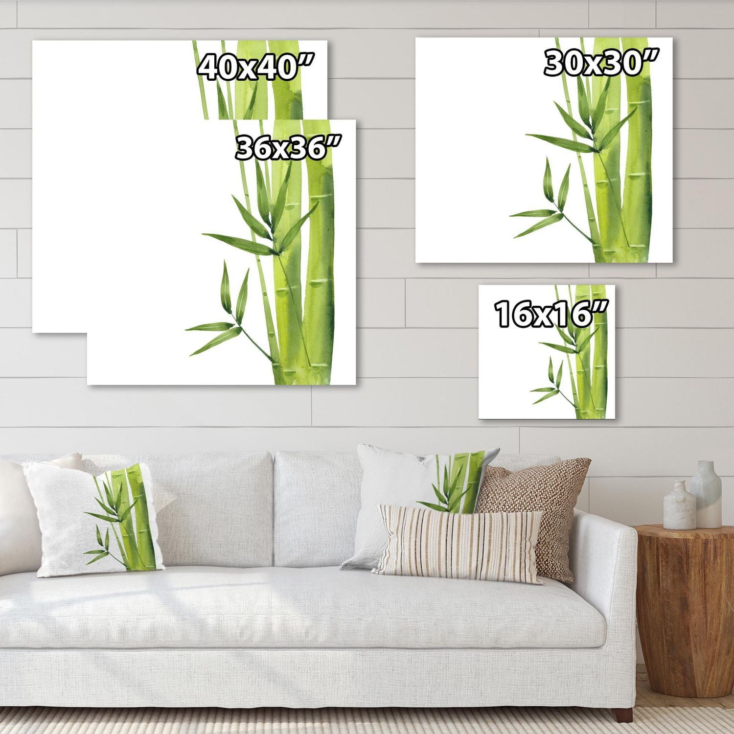 Designart Bamboo Branches In The Forest V Canvas Wall Art