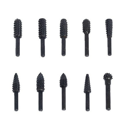 ROCKROK Steel Rotary Rasp File for Wood Plastic Carving Polishing 1/4'' 6mm Shank