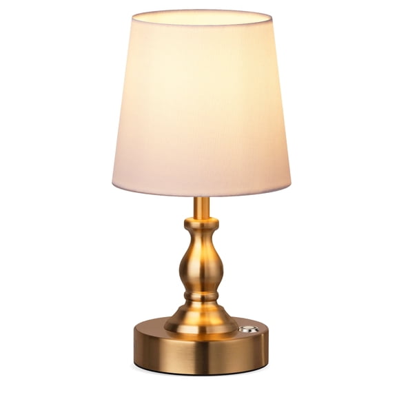 10”Mini Cordless LED Table Lamp,Rechargeable Battery,Touch Dimmable 3 Level Brightness for Desk Bedside Patio Camping ,Antique Brass