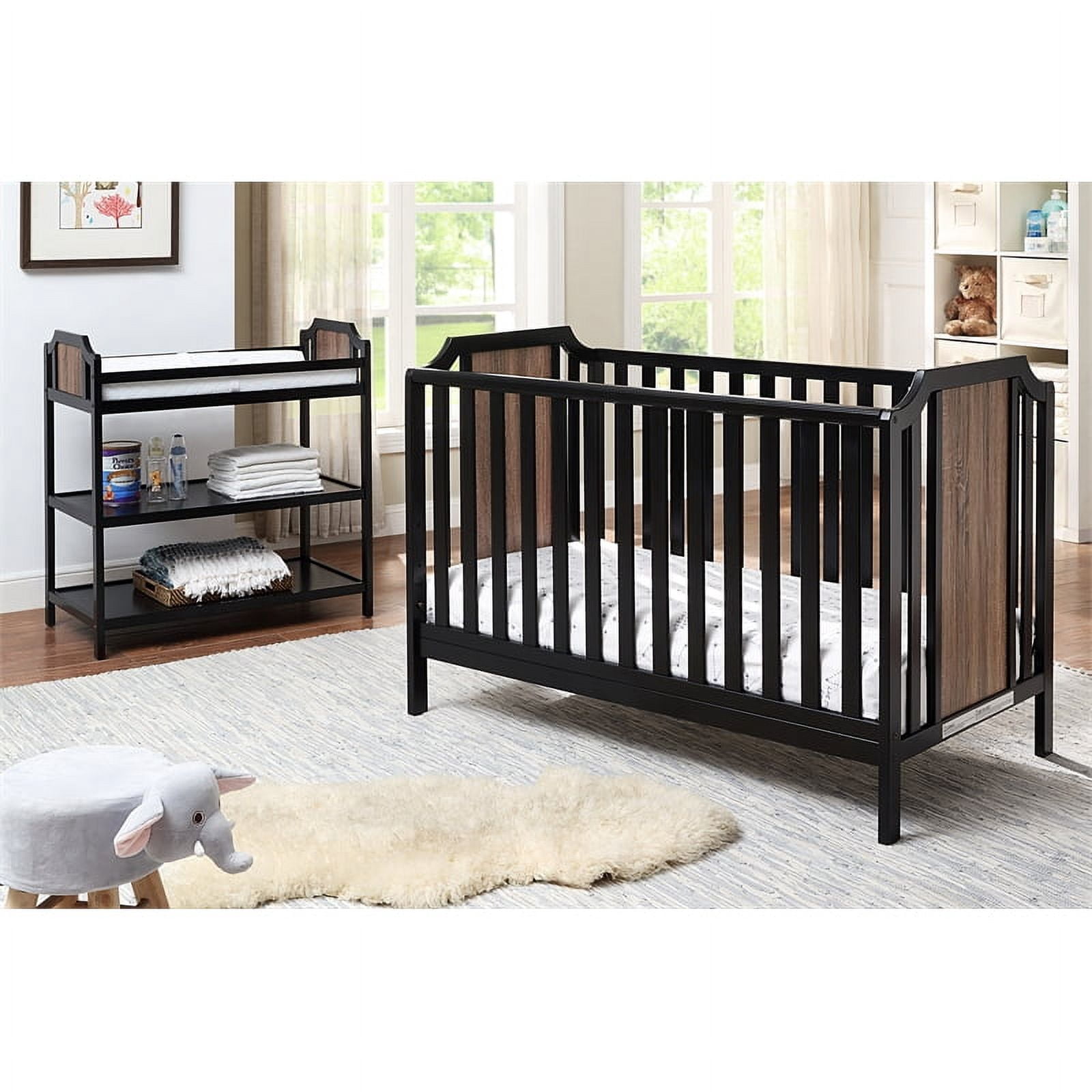 Suite Bebe Brees Crib in Black and Brownstone Finish