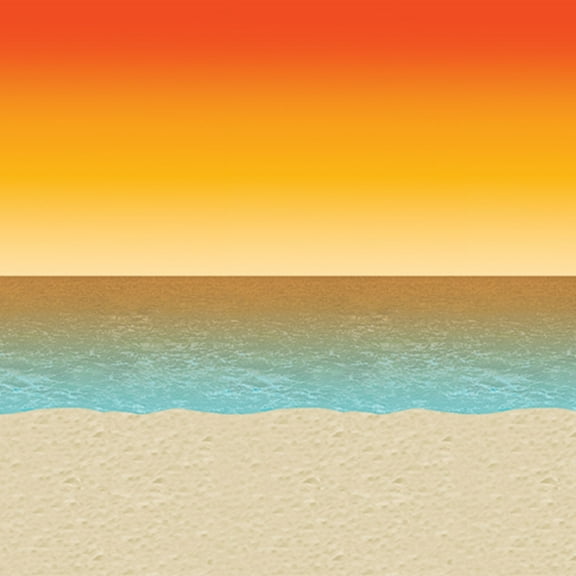 Party Central Pack of 6 Orange and Blue Luau Sunset Themed Photo Backdrop Party Decorations 30'