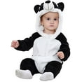 thumbnail image 3 of QEFJNO Newborn Infant Animals Panda Romper Baby Winter Flannel Playsuit Toddler Hoodie Romper Jumpsuit with Zipper, 3 of 10