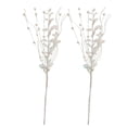 thumbnail image 2 of 2 Pack Faux Berry Flower Stems, 16.5 In White Glitter Patriotic Floral Branch Arrangement for Independence Day Mantel Table Vase Home Decor, 2 of 6