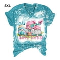 thumbnail image 3 of Sonducket Camiseta de fibra de gran tamaño para mujer, Top de punto de algodón de primera calidad, camisa de manga corta para mujer Prendas para la parte del cuerpo azul 5XL, 3 of 6