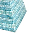 thumbnail image 4 of Banqueta de Mesa Decorativa Benjara con Mosaico Geométrico Capiz Azul 45 cm, 4 of 5