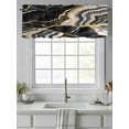 thumbnail image 4 of Black Gold Marble Valances for Windows Glitter Geometric Marble Foil Texture Rod Pocket Curtains Valance Short Window Treatment Drapes for Living Room, Bedroom Bathroom 56"&nbsp;W x 16" L, 4 of 5