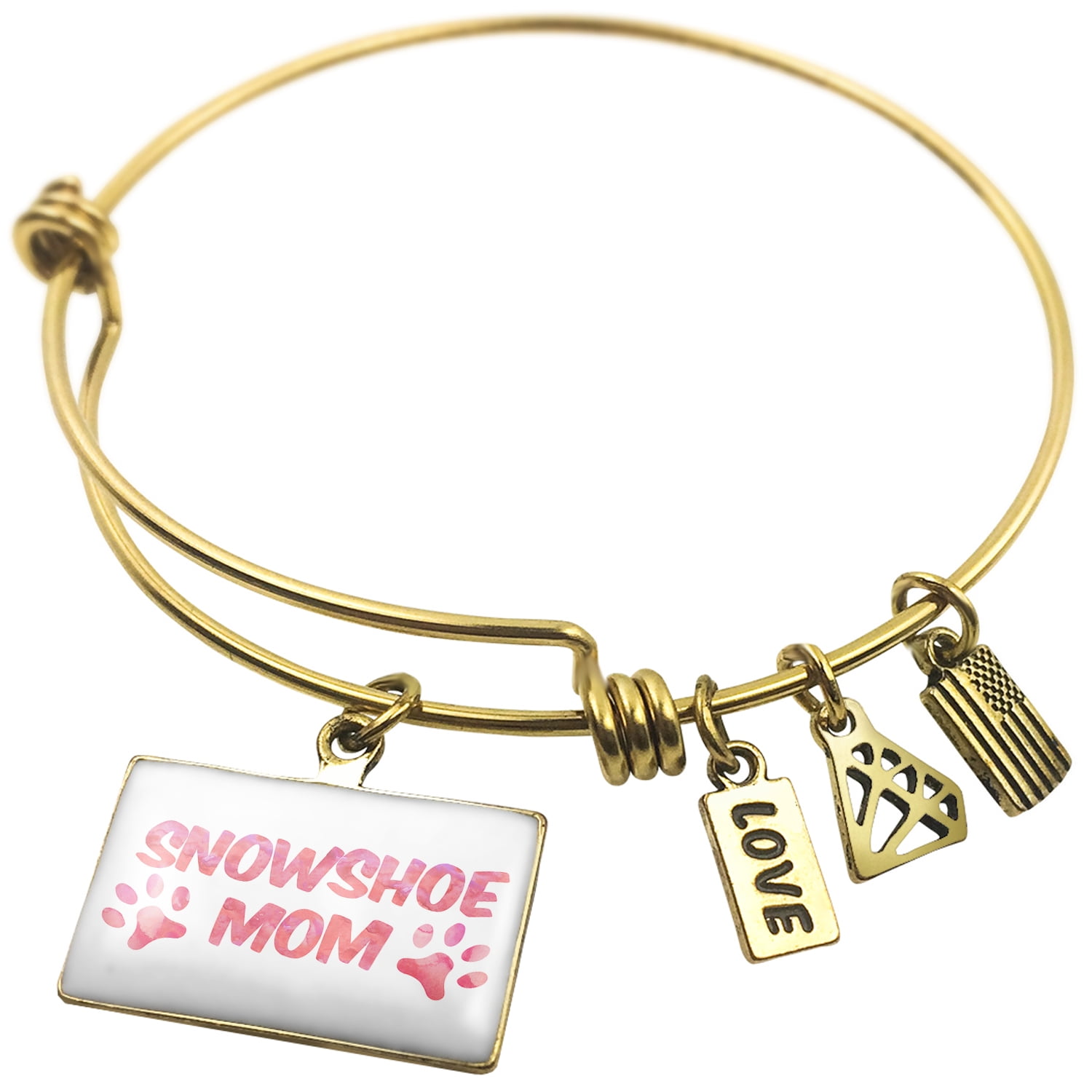 Expandable Wire Bangle Bracelet Dog & Cat Mom Snowshoe NEONBLOND by NEONBLOND
