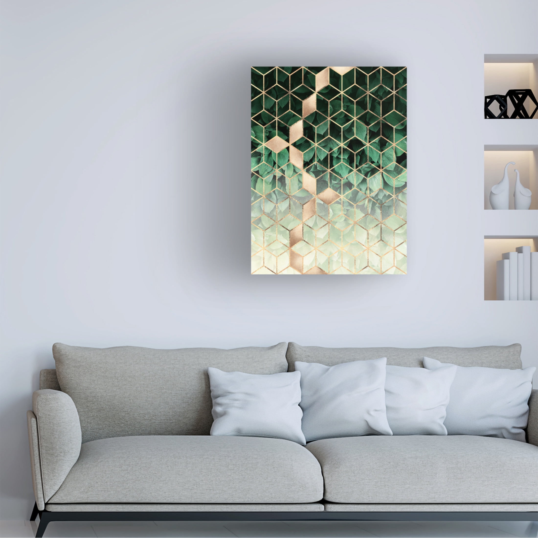 Trademark Fine Art Elisabeth Fredriksson  Leaves And Cubes Canvas Wall Art