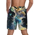 thumbnail image 2 of Haiem Colorful Stained Glass Deer Mens Swim Trunks with Compression Liner 2 in 1 Swimming Shorts Stretch Swimwear Quick Dry,Board Shorts-Small, 2 of 9