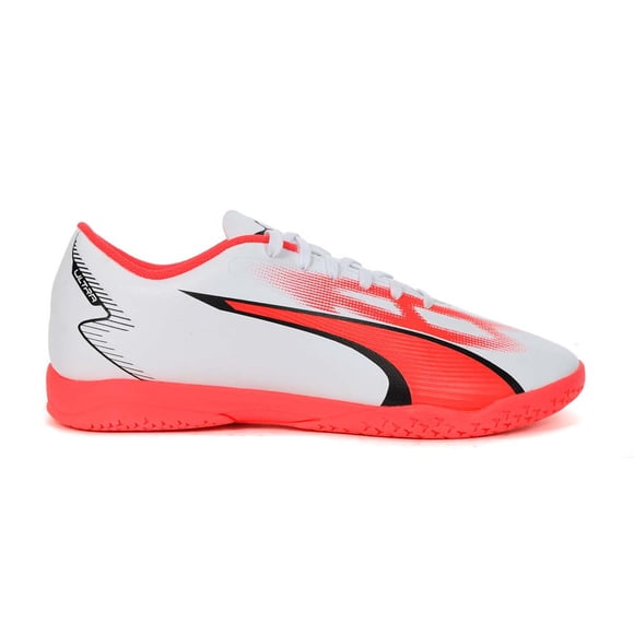 PUMA Chaussures de Soccer d'Intérieur Ultra Play pour Hommes Blanc/orchidée Feu/noir 10752901 - 10.5