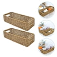thumbnail image 2 of 2pcs Rectangle Woven Baskets Pantry Rattan Storage Baskets Cabinet Organizing Baskets, 2 of 8