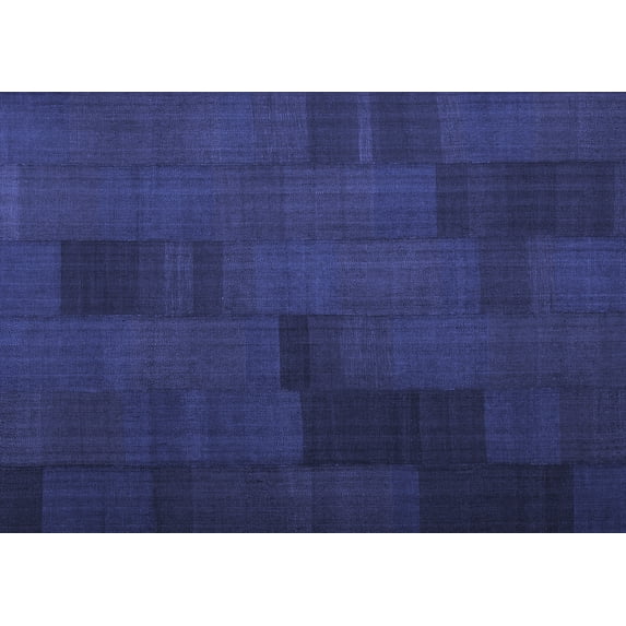 Ahgly Company Indoor Rectangle Abstract Blue Contemporary Area Rugs, 5' x 7'