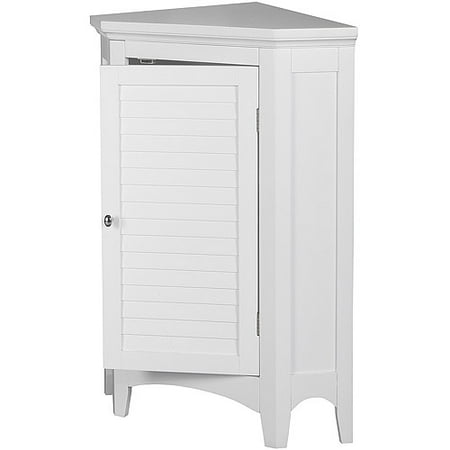 Storage Cabinets With Doors Elegant Home Fashions Sicily Corner Floor Cabinet with 1 Shutter Door, White - Storage Cabinets With Doors